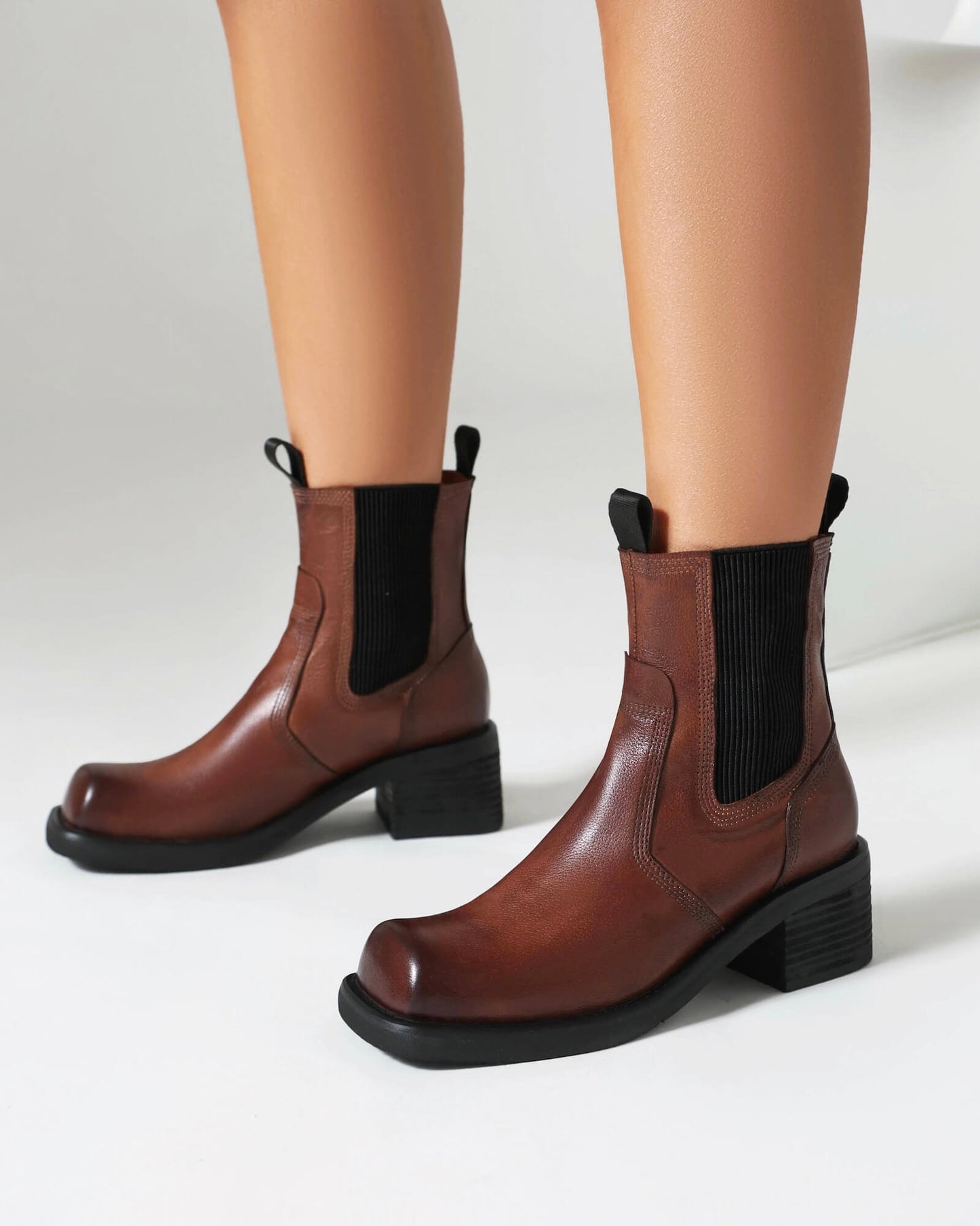 Bora-square-toe-brown-leather-chelsea-boots-model-1