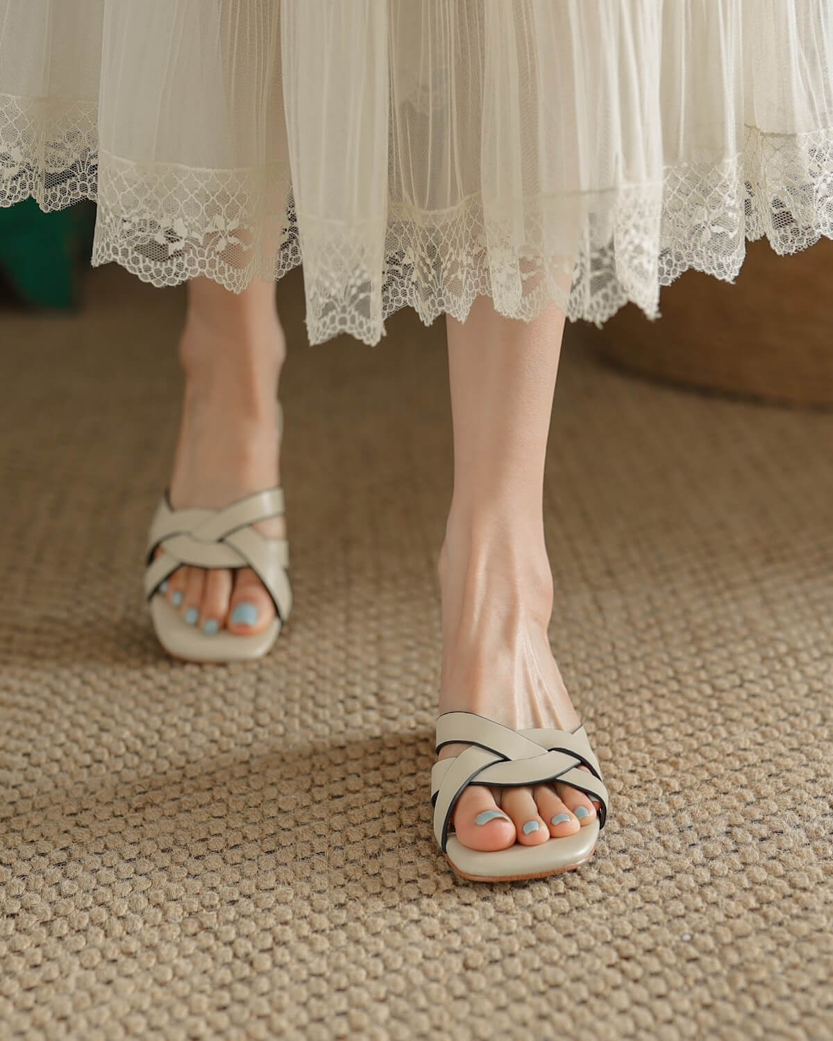 Dova-cross-strap-leather-slides-white-model