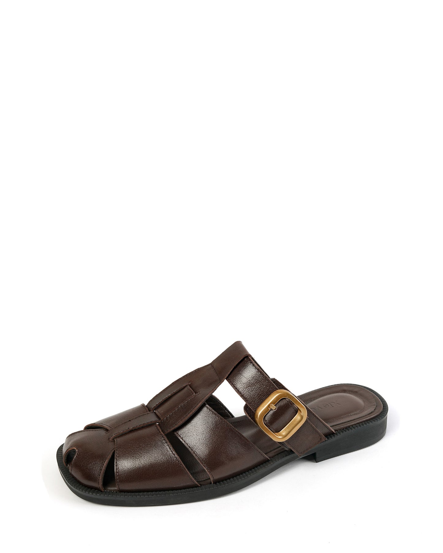 Gala-flat-leather-slides-brown