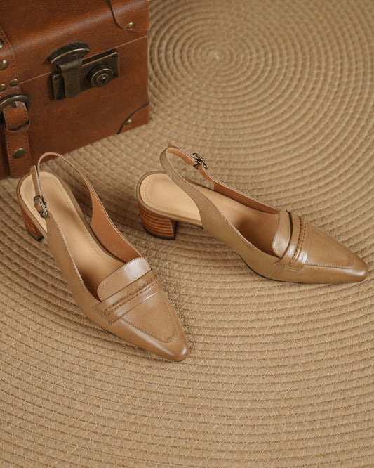 Gero - Zapatillas de cuero con tira trasera