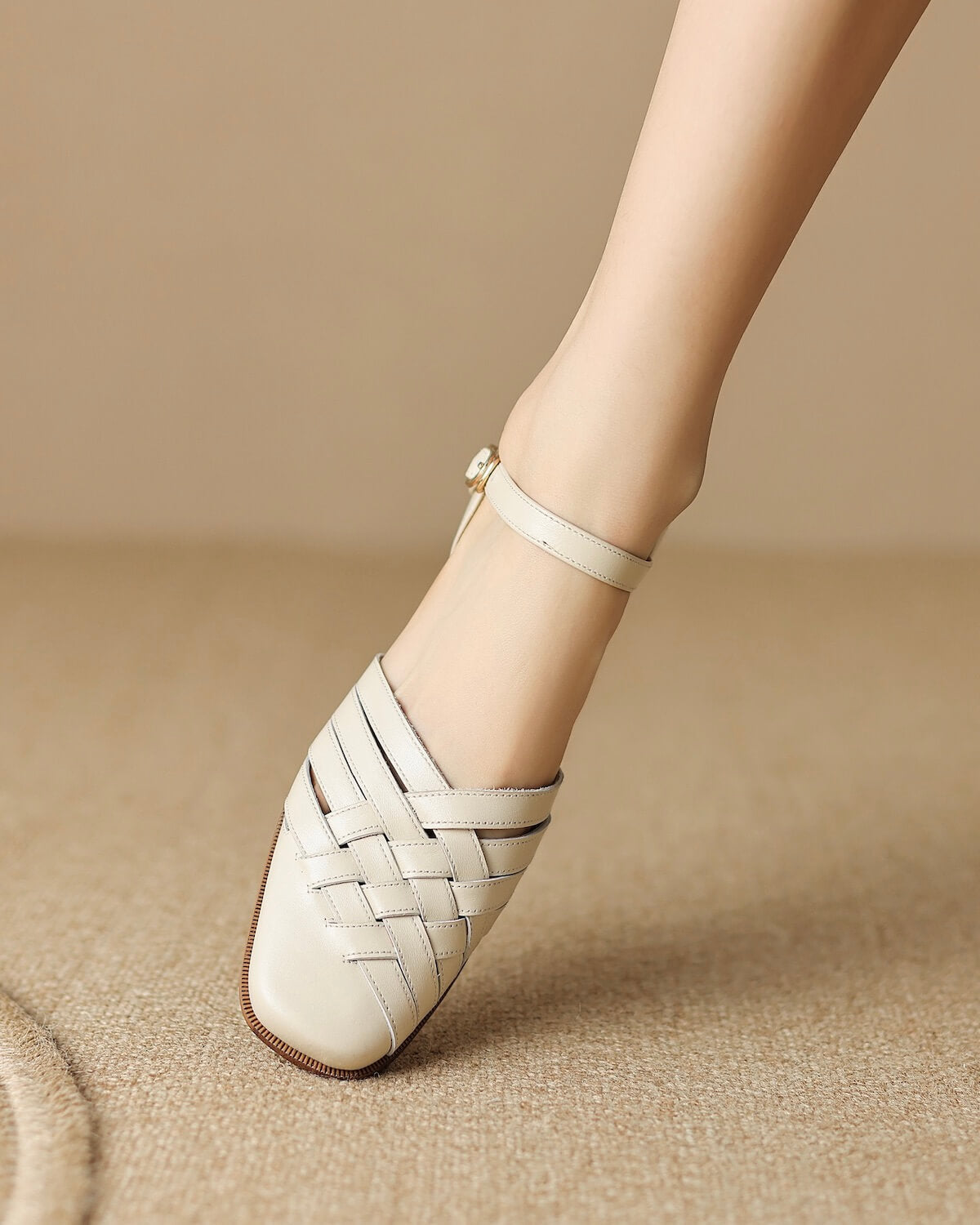 Kolar-woven-leather-sandals-white-model-1
