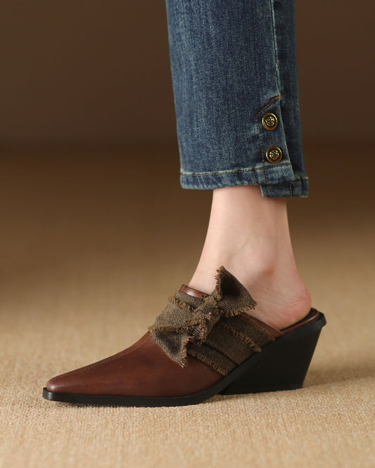 Manda - Mules con adornos de lazo