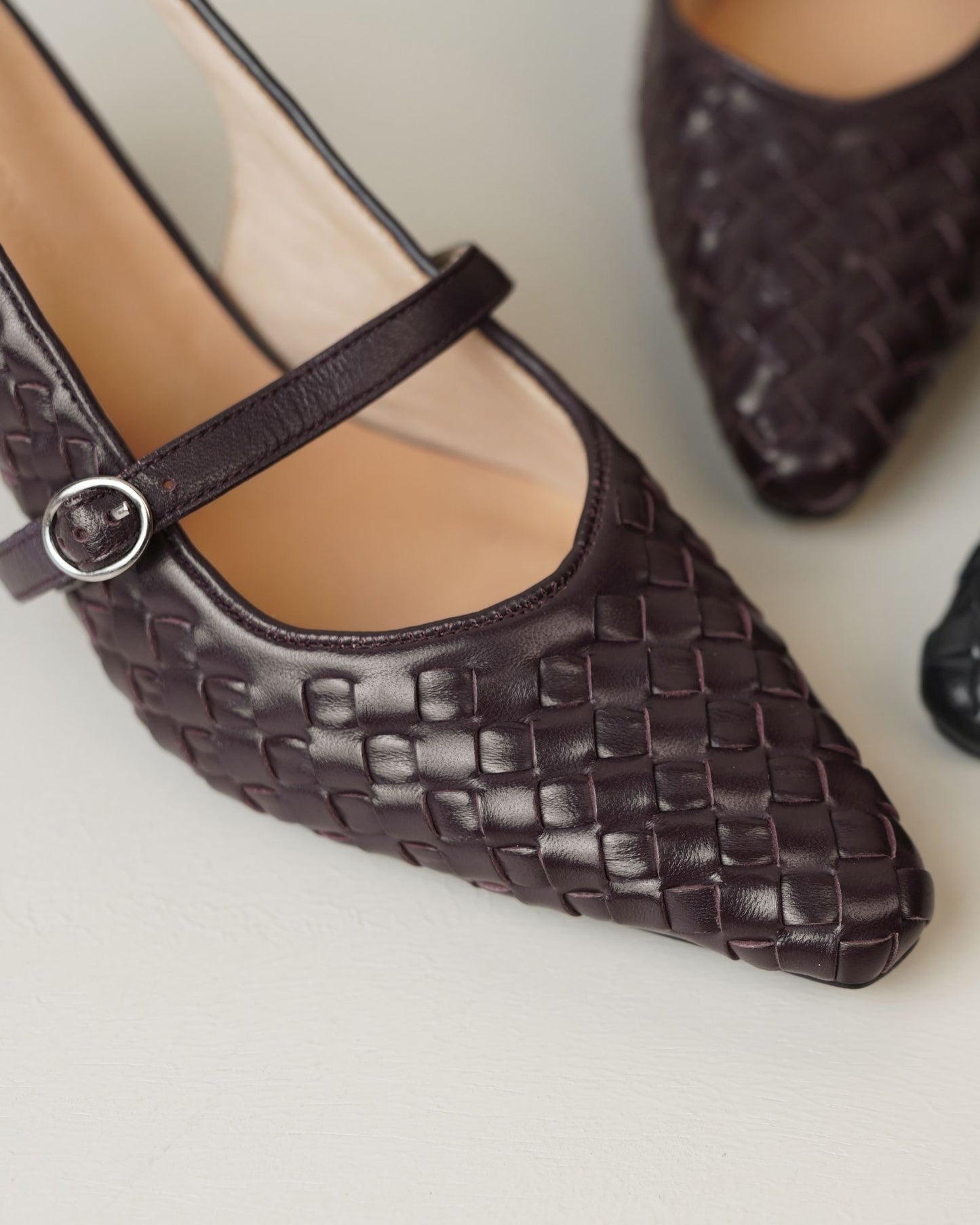 Misora - Zapato Mary Jane tejido de piel de cordero