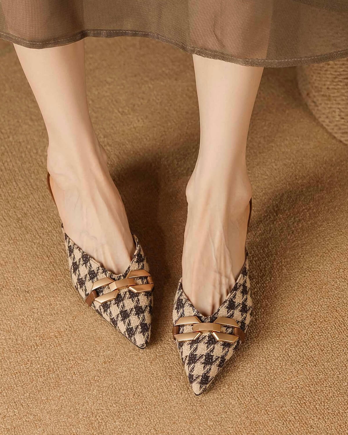Mola-plaid-kitten-heel-mules-model-3