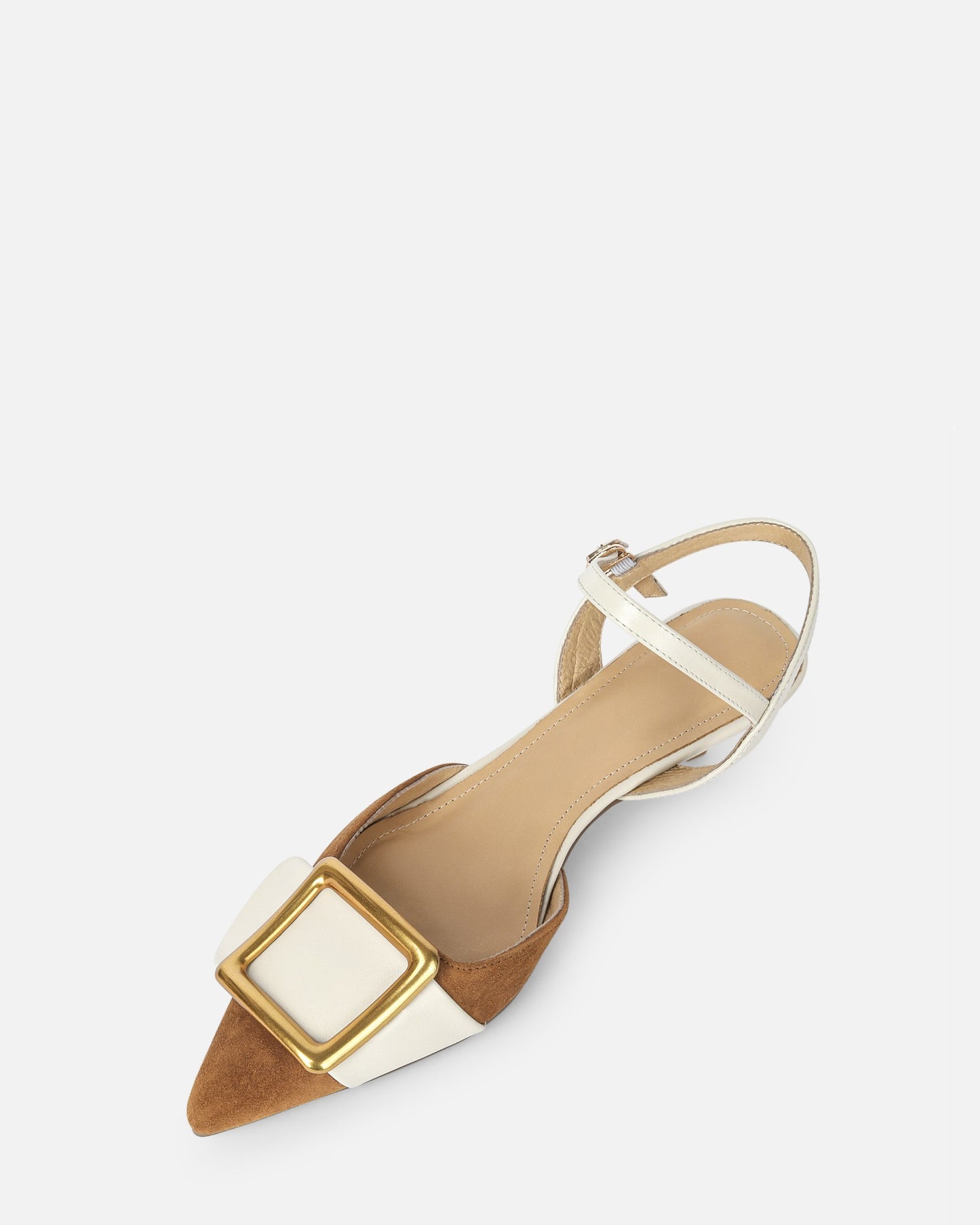 Puna - Buckled Kitten Heels - Camel