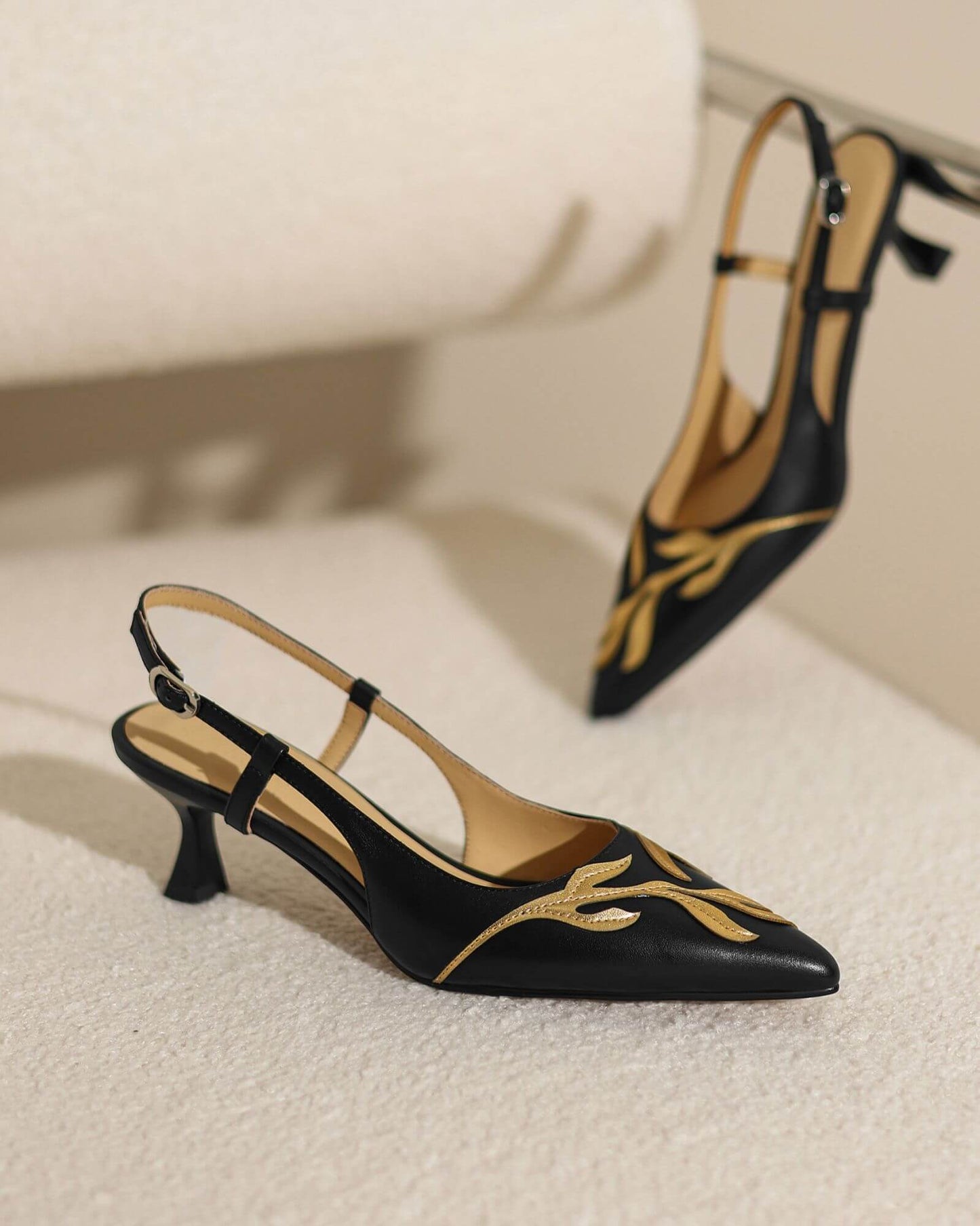 Satna - Embroidery Slingbacks