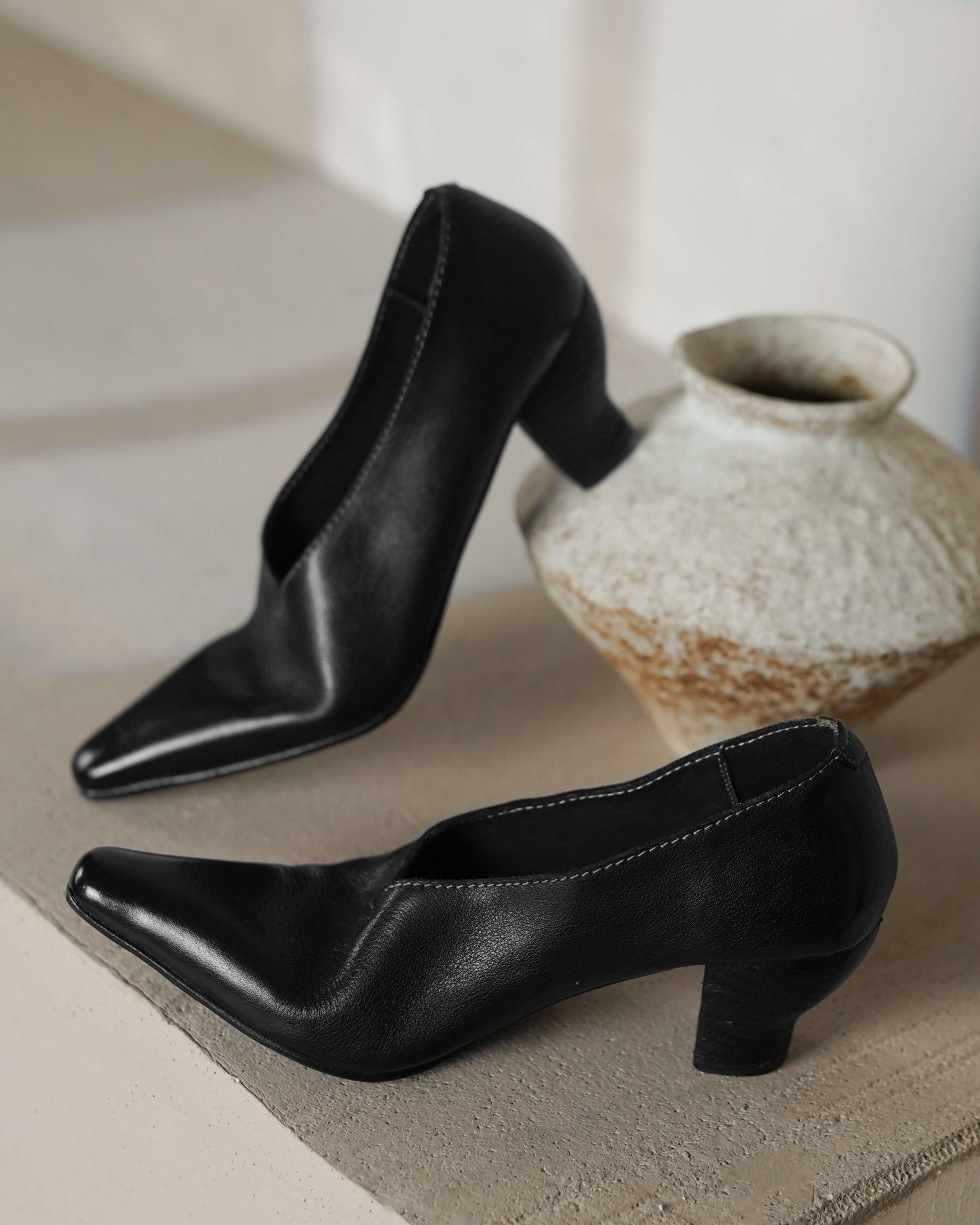 Saton - Zapatos de salón de piel de caballo (suela de cuero)