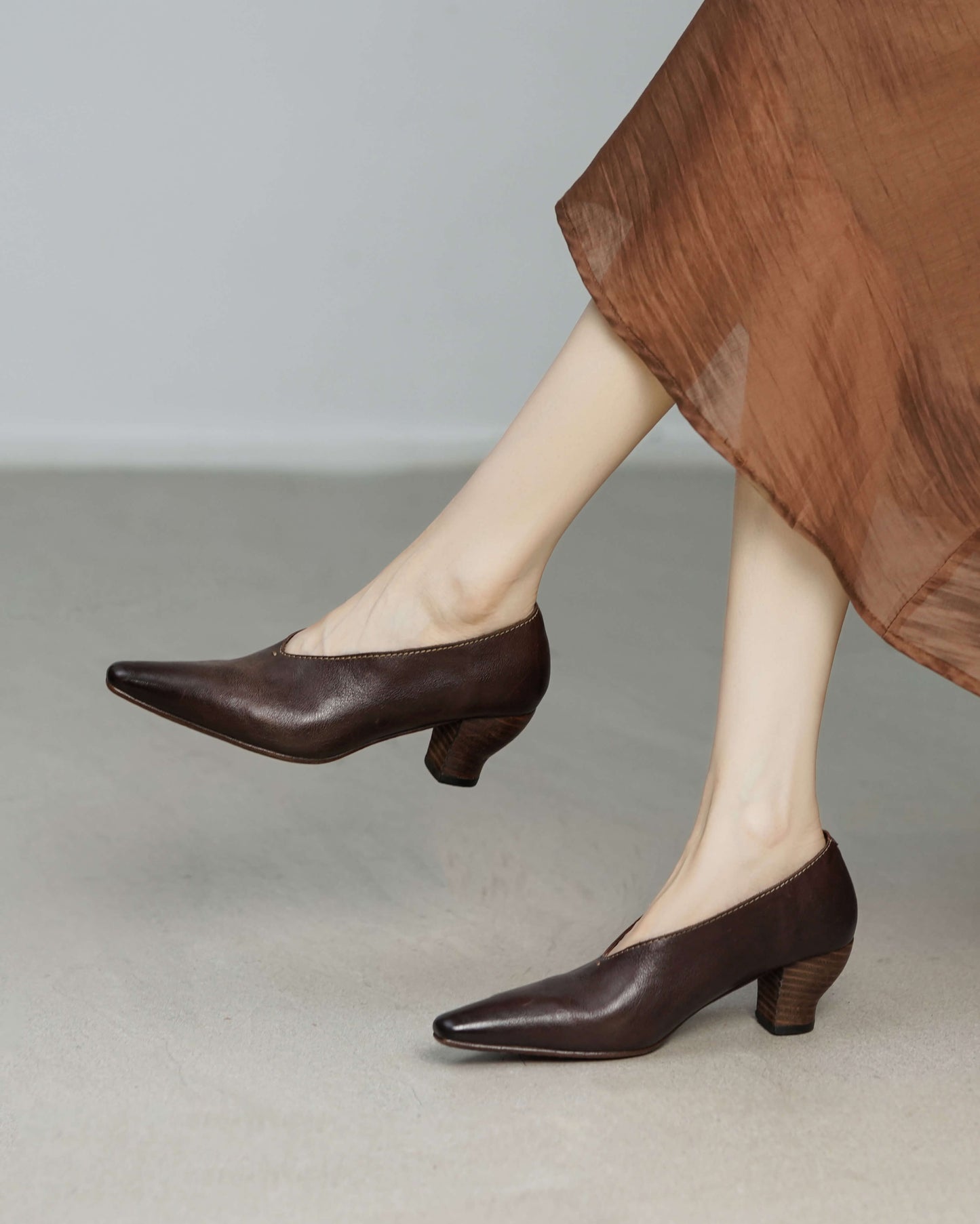 Saton - Zapatos de salón de piel de caballo (suela de cuero)