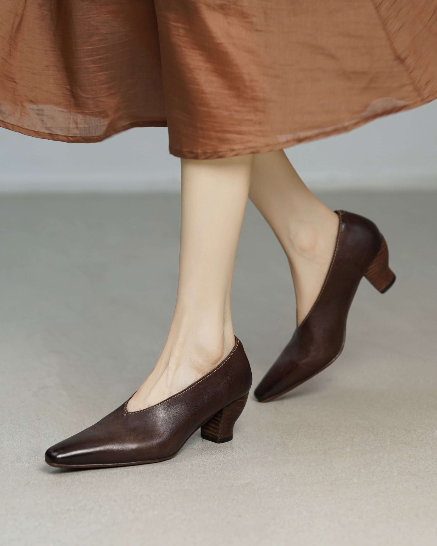 Saton - Zapatos de salón de piel de caballo (suela de cuero)