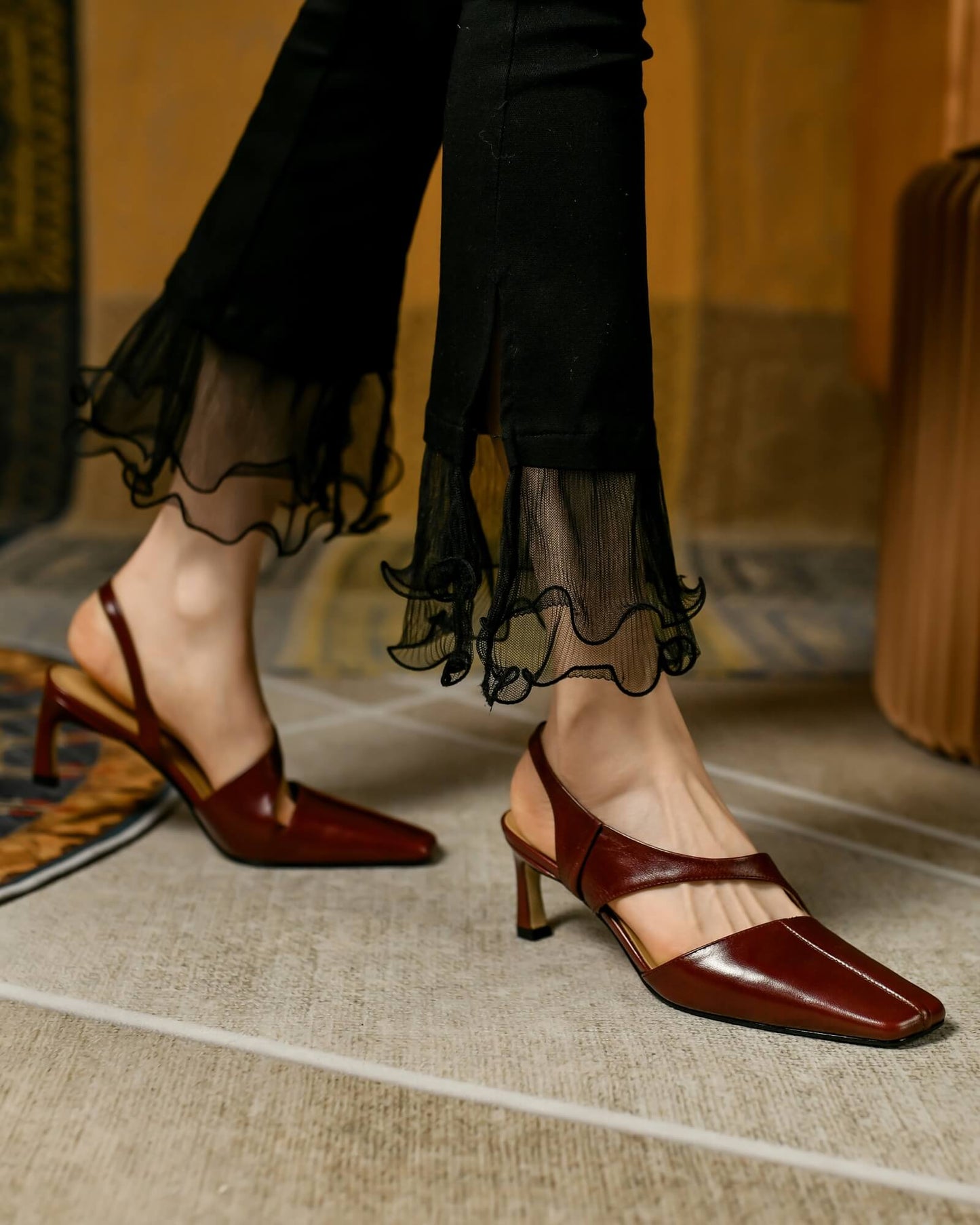 Hati - Asymmetrical Strap Heels
