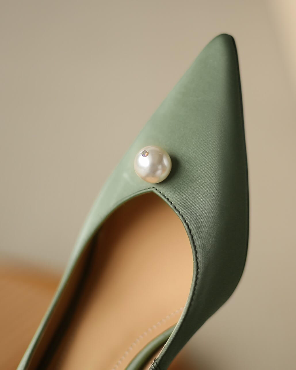 Cala-Pearl-Embellished-Green-Satin-Heels-5