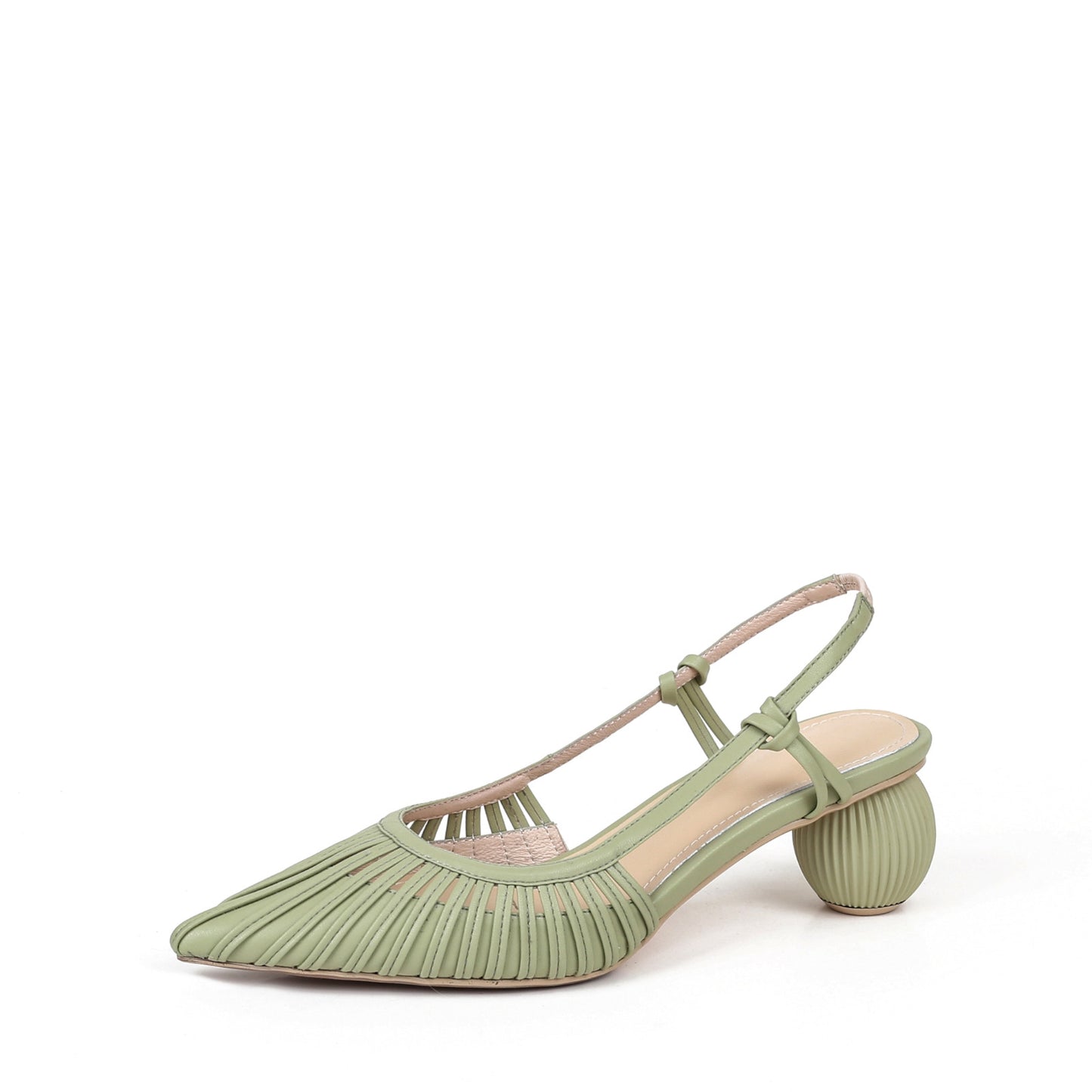 Fenta-Block-Heel-Green-Slingback-Pumps-1