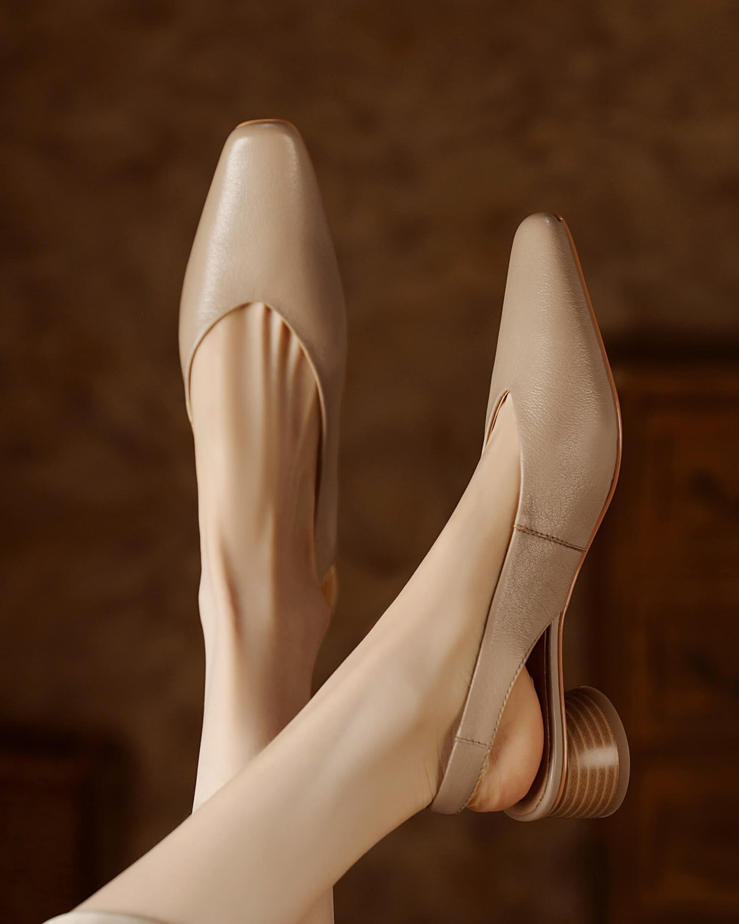 Ganni-nude-lambskin-slingback-pumps-model-1