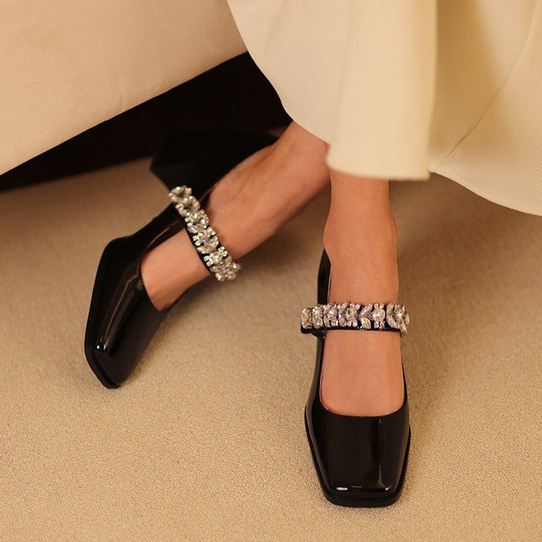 Hana-Rhinestone-Black-Mary-Jane-Shoes-Model-1