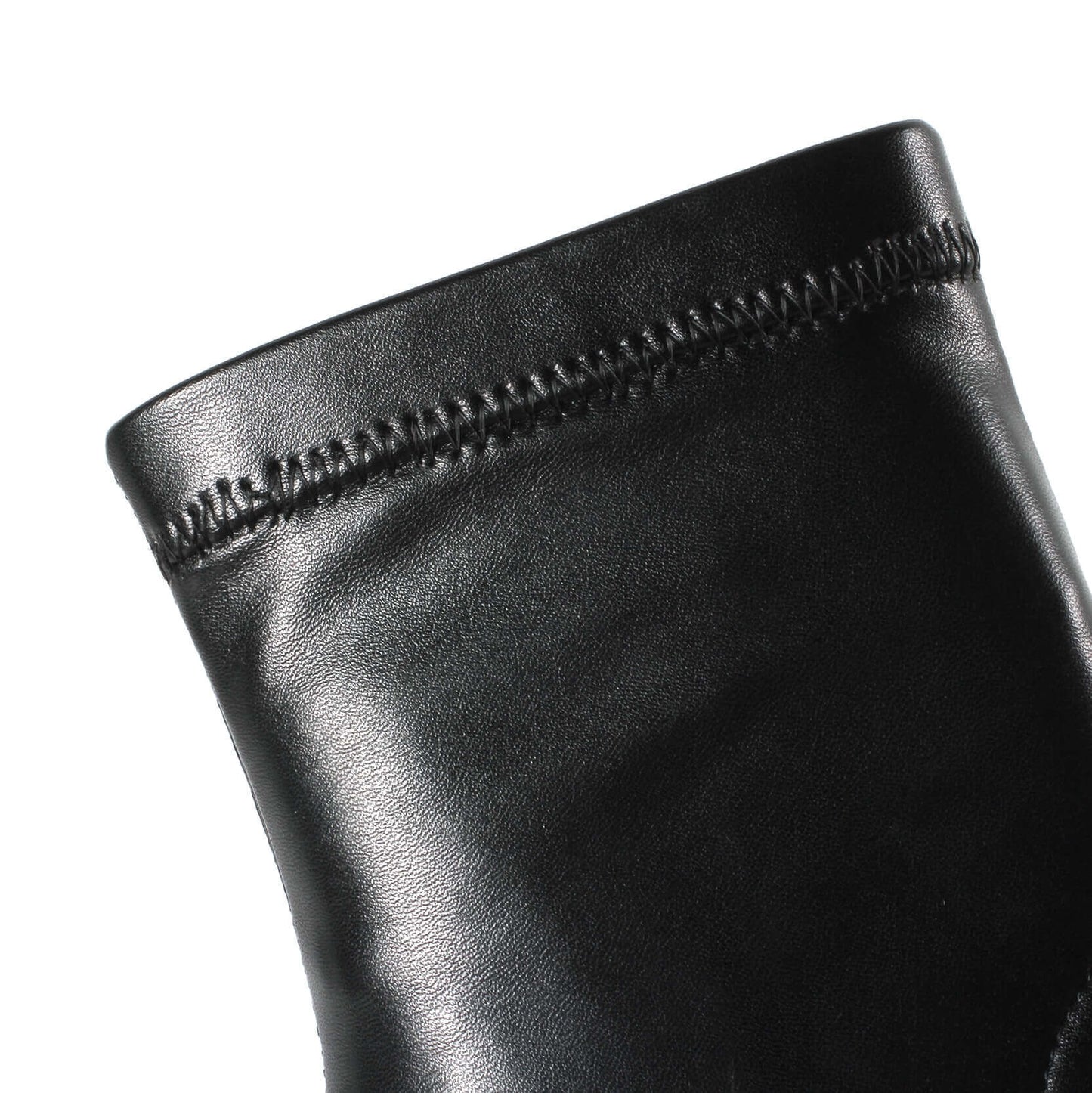 Kaly-Kitten-Heels-Pointed-Toe-Stitching-Vamp-Black-Ankle-Boots-Leather-3