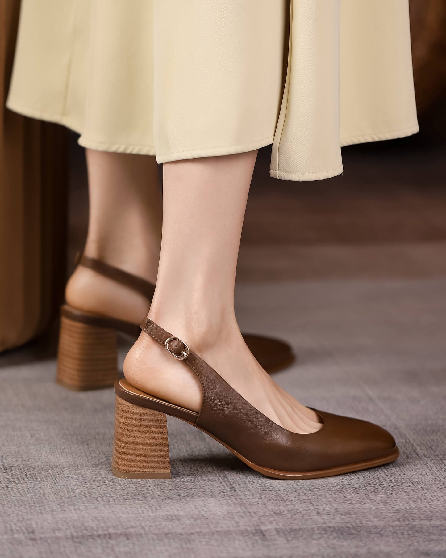 Laya-Brown-Leather-Slingback-Heels-Model-2