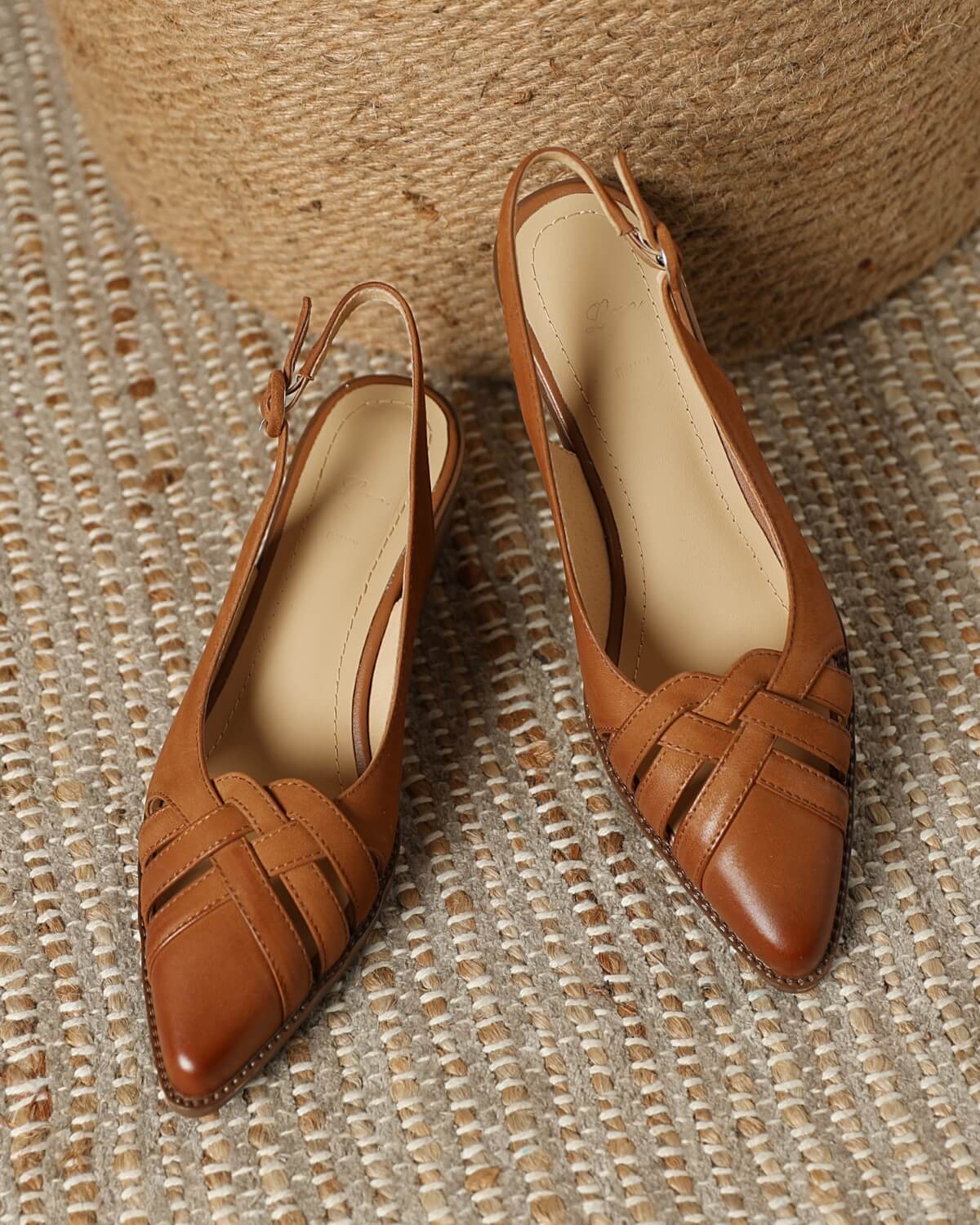 Milar-woven-slingback-pumps-lambskin-tan-1