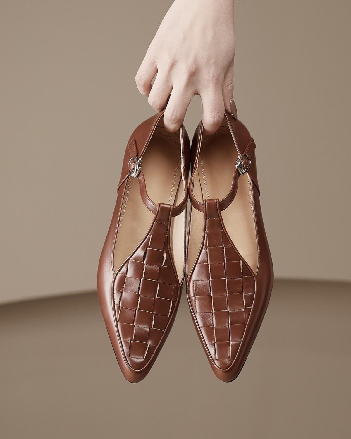 Mons - T Strap Woven Loafers