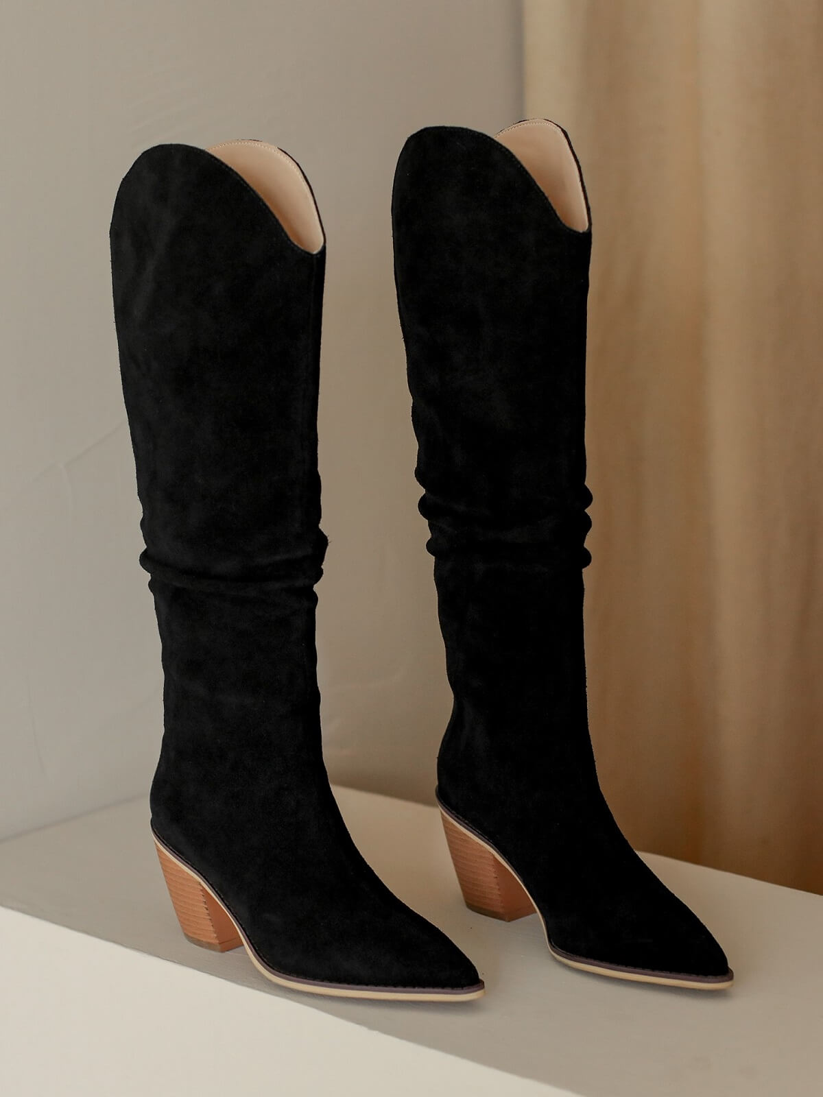 Pene-Knee-high-Slouchy-Boots-Black-Suede-1