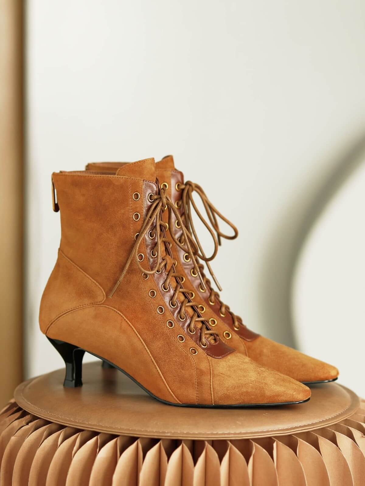 ROLISA-Eloy-Lace-Up-Kitten-Heel-Suede-Boot-Brown-5