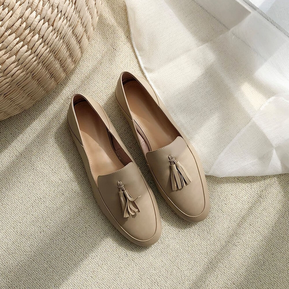 ROLISA-Ville-Tassels-Flat-Loafers-Nude-Leather