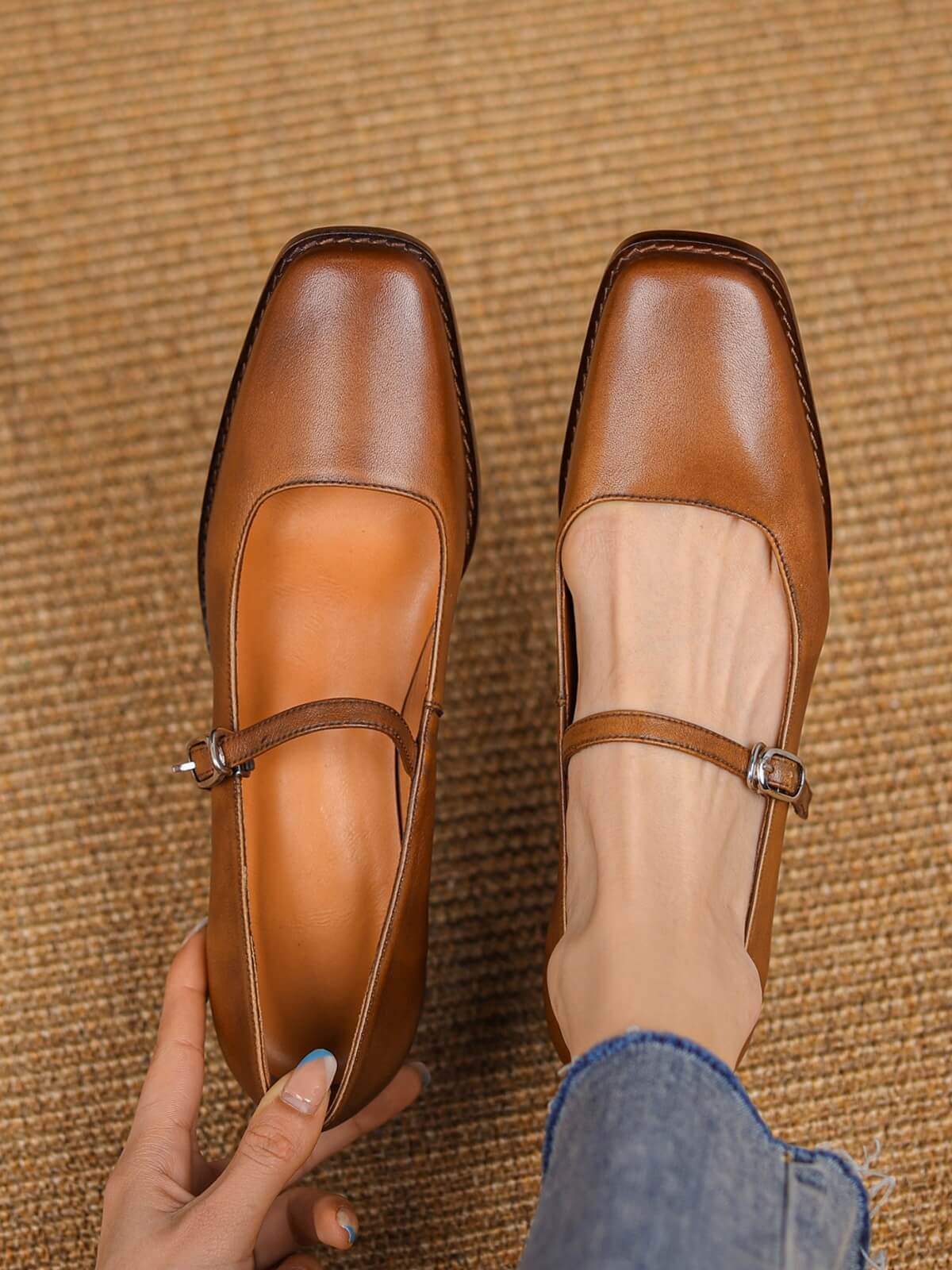 Salta-Brown-Leather-Mary-Jane-Model-3