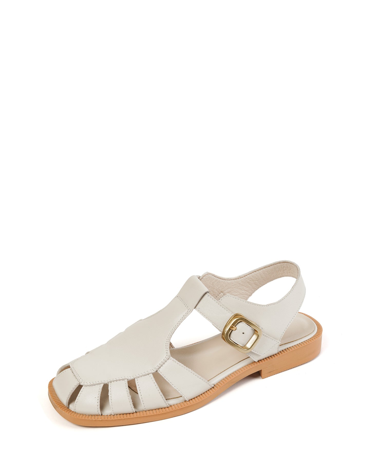 Savana-fisherman-white-leather-flat-sandals
