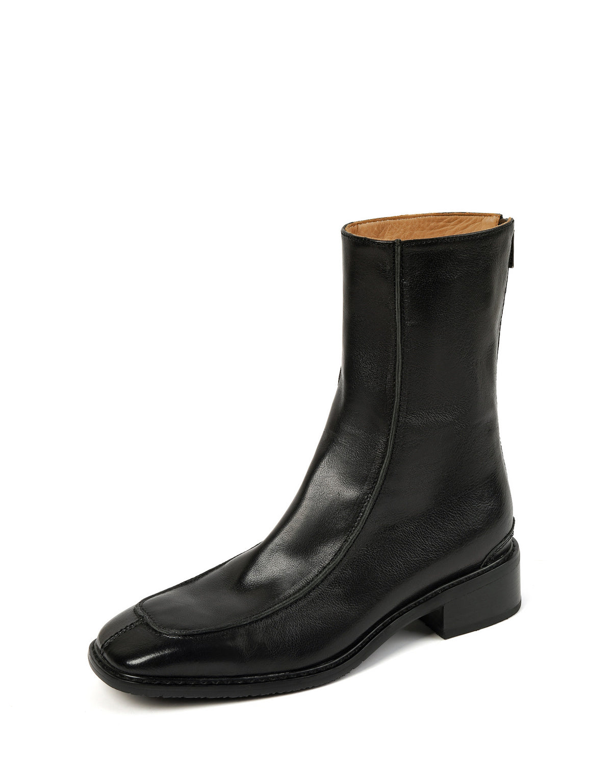 Original 50\'s/60\'s SQUARE TOE Modenist Boots Italy Vintage Elegant JOA Italian Black Leather Patent Block Heel main image 4