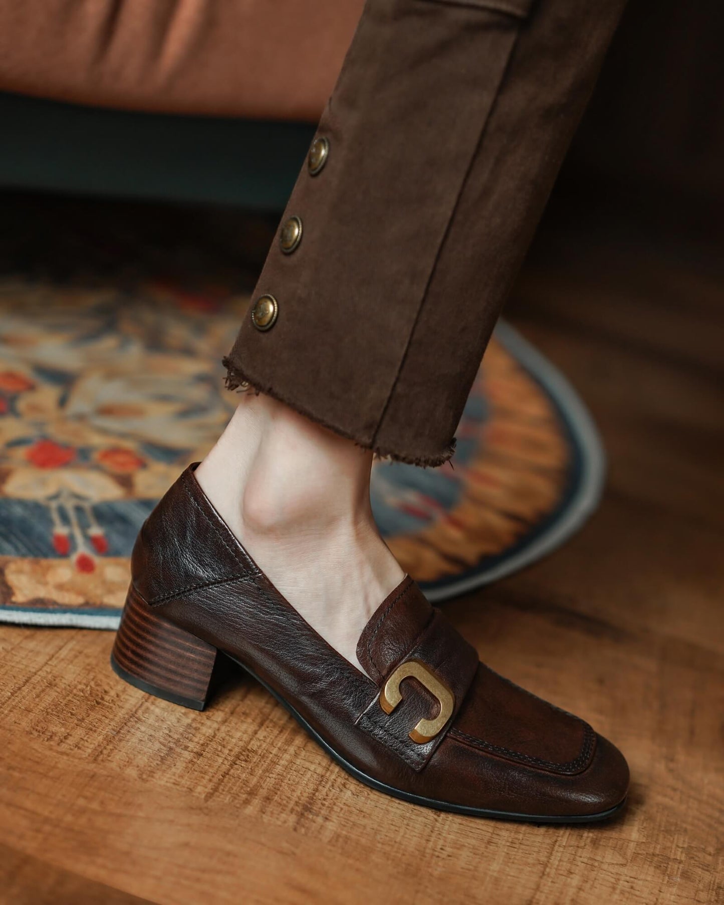 415-c-buckled-leather-loafers-brown-model-1