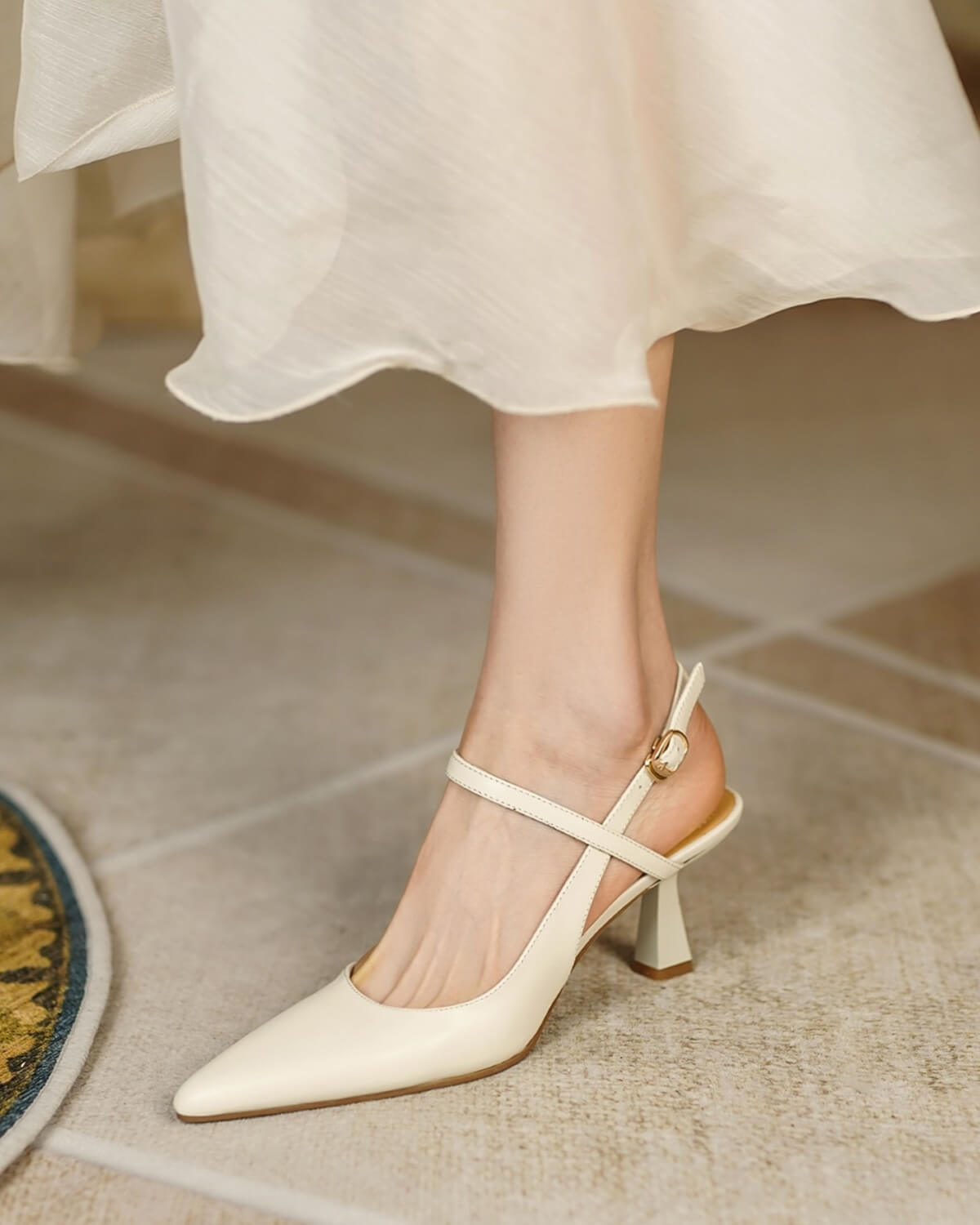 The D'Orsay - White Satin + Stiletto Heel Kit 4 White