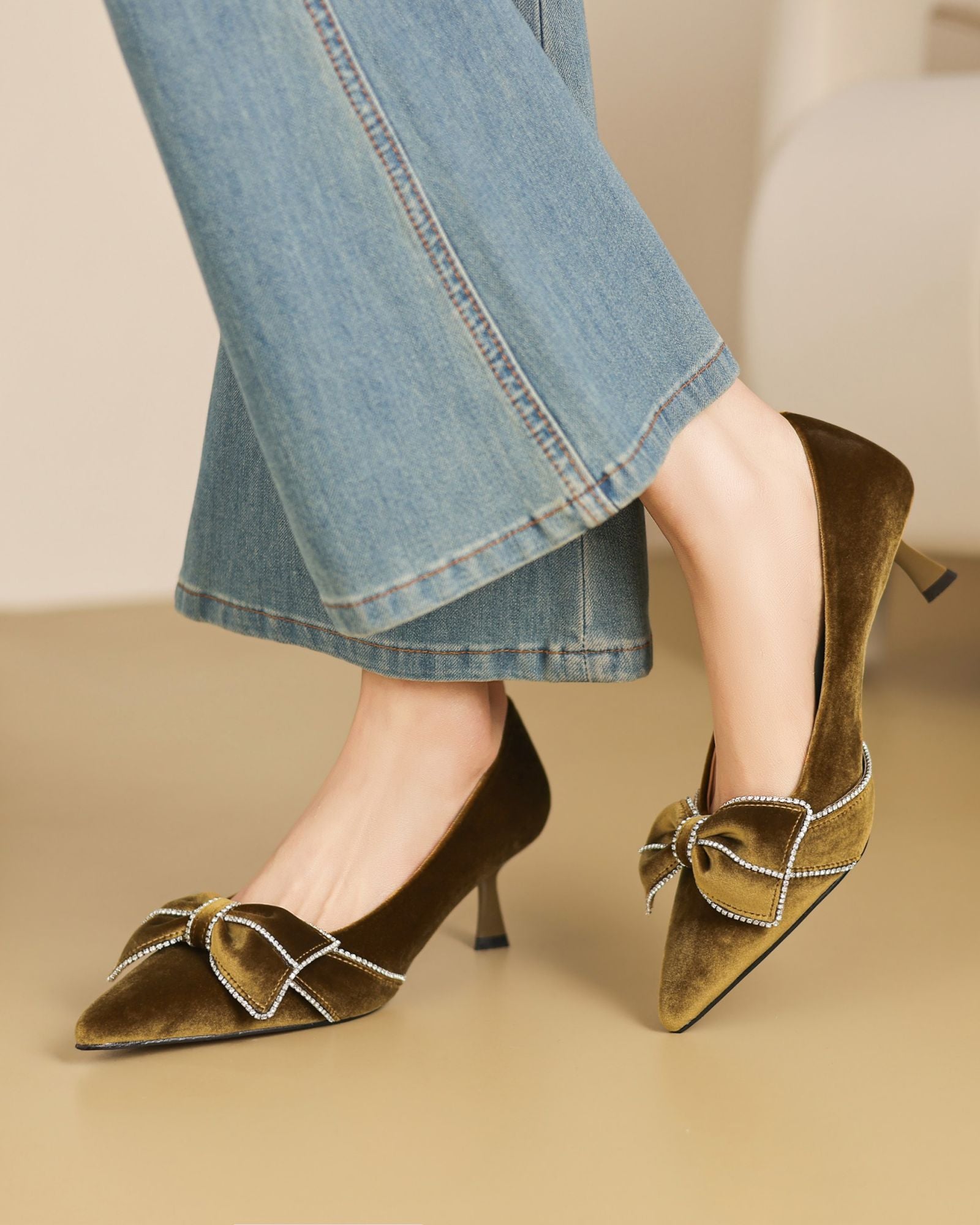Eima - Tacones de terciopelo