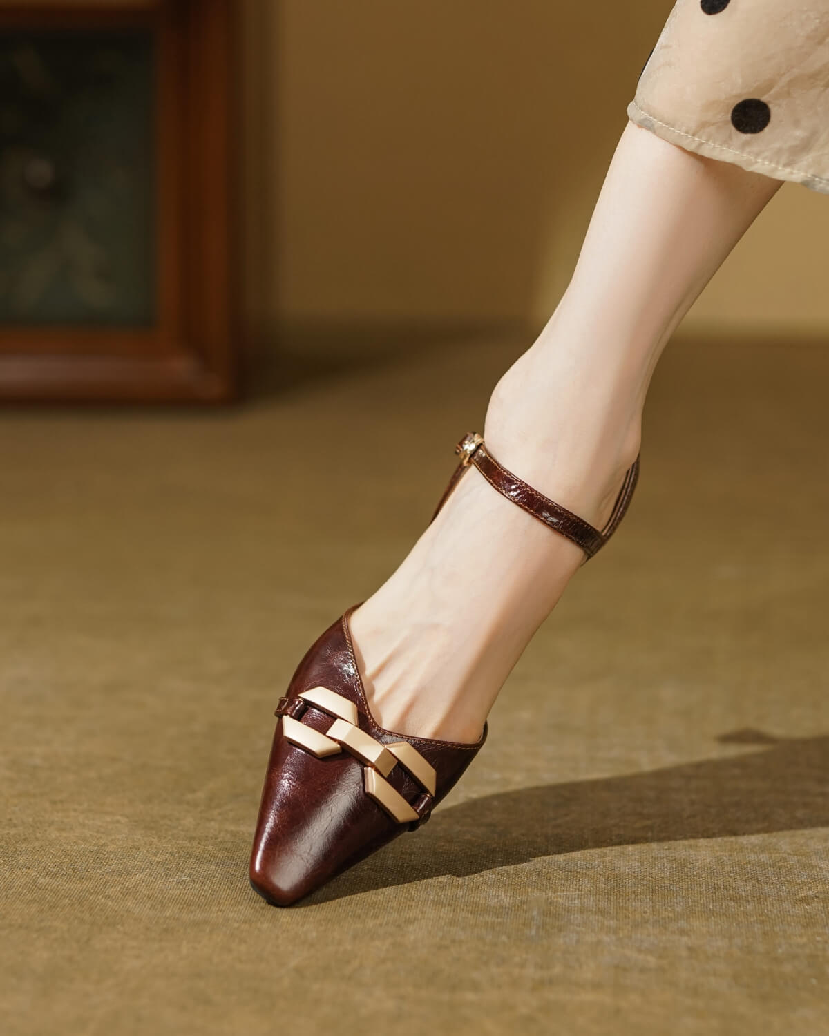 Eliza-ankle-strap-leather-heels-model-1