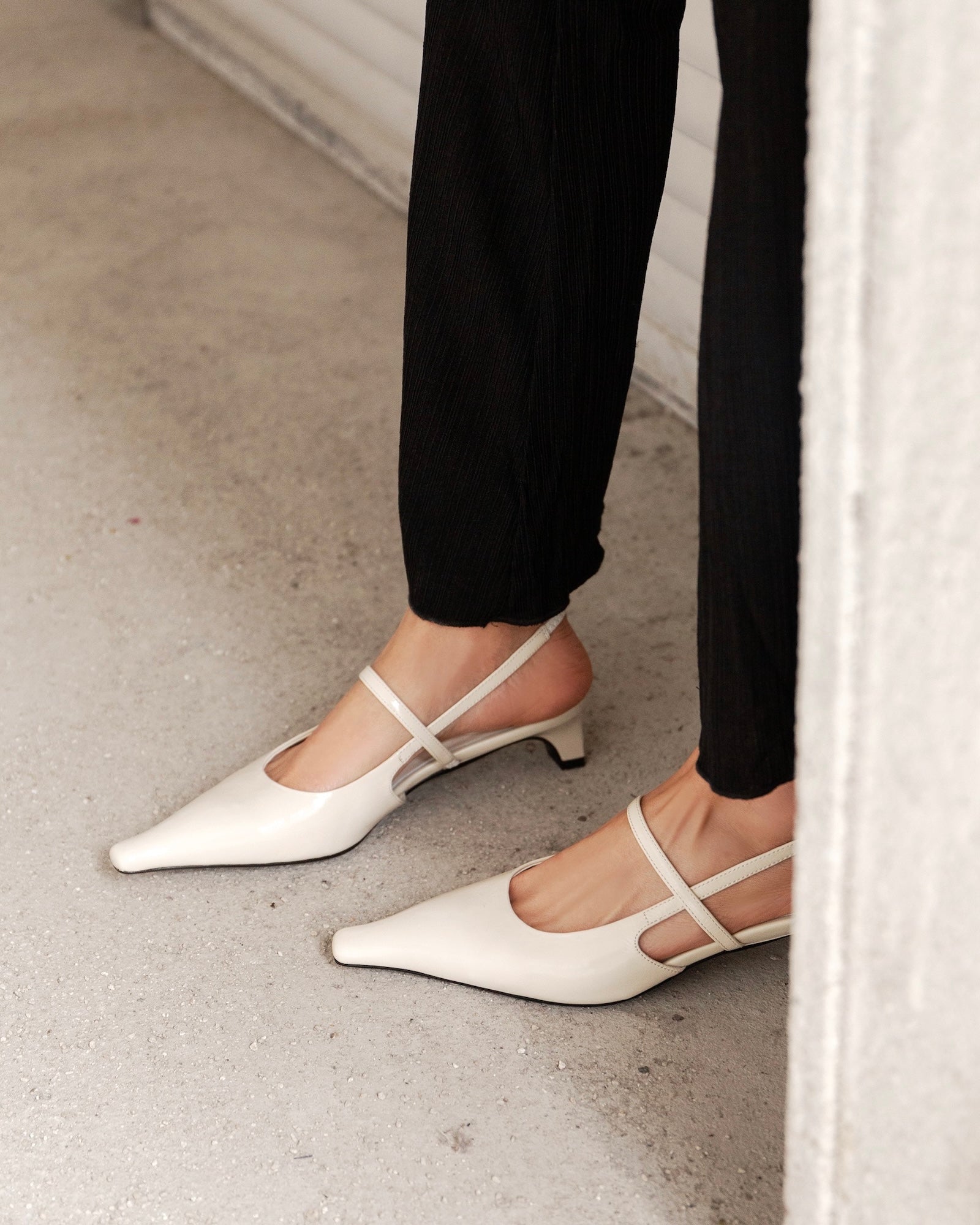 Faya - Leather Slingbacks