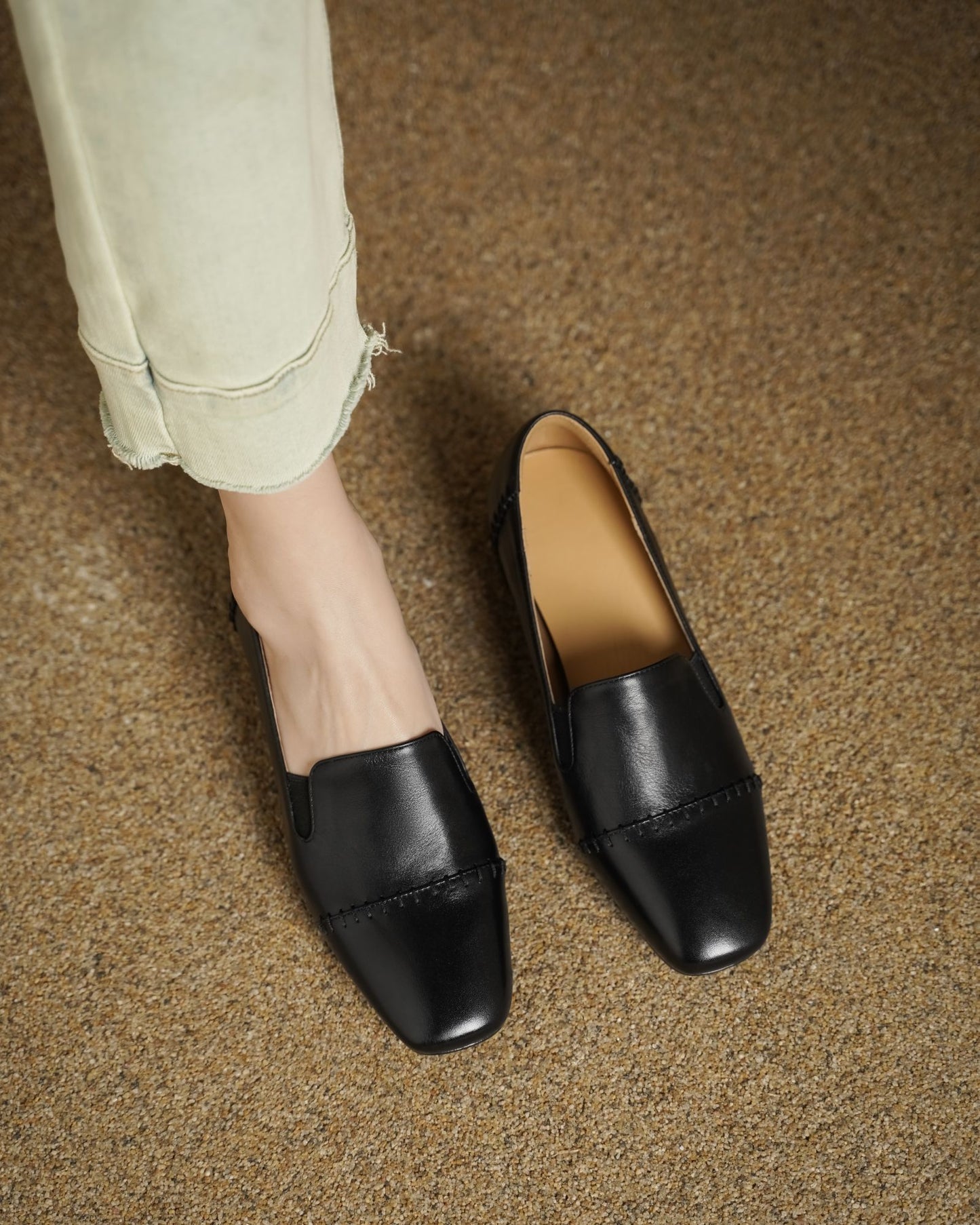 Fori - Stitching Leather Loafers