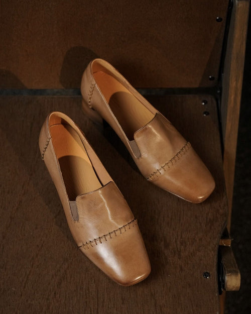 Fori - Stitching Leather Loafers