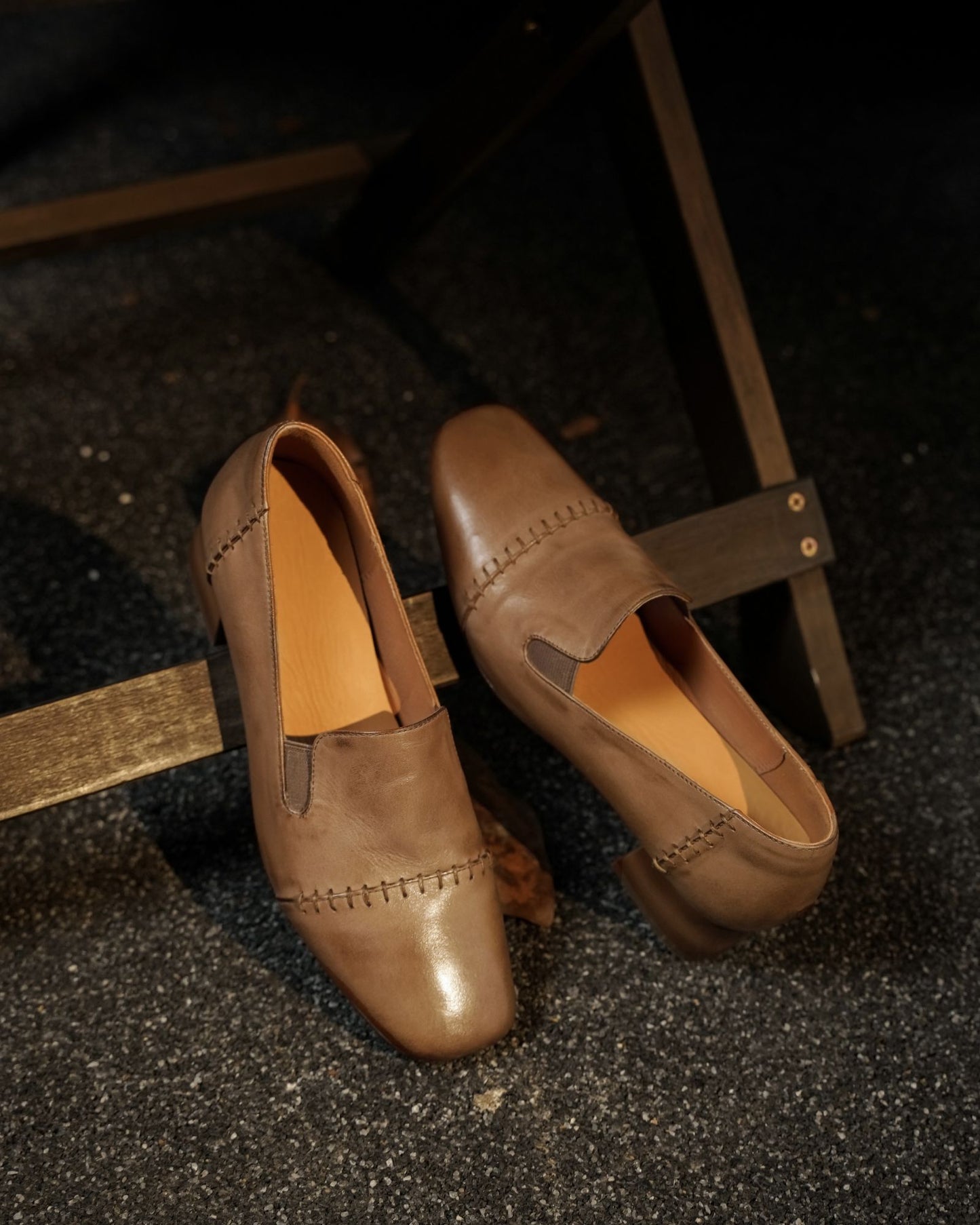 Fori - Stitching Leather Loafers