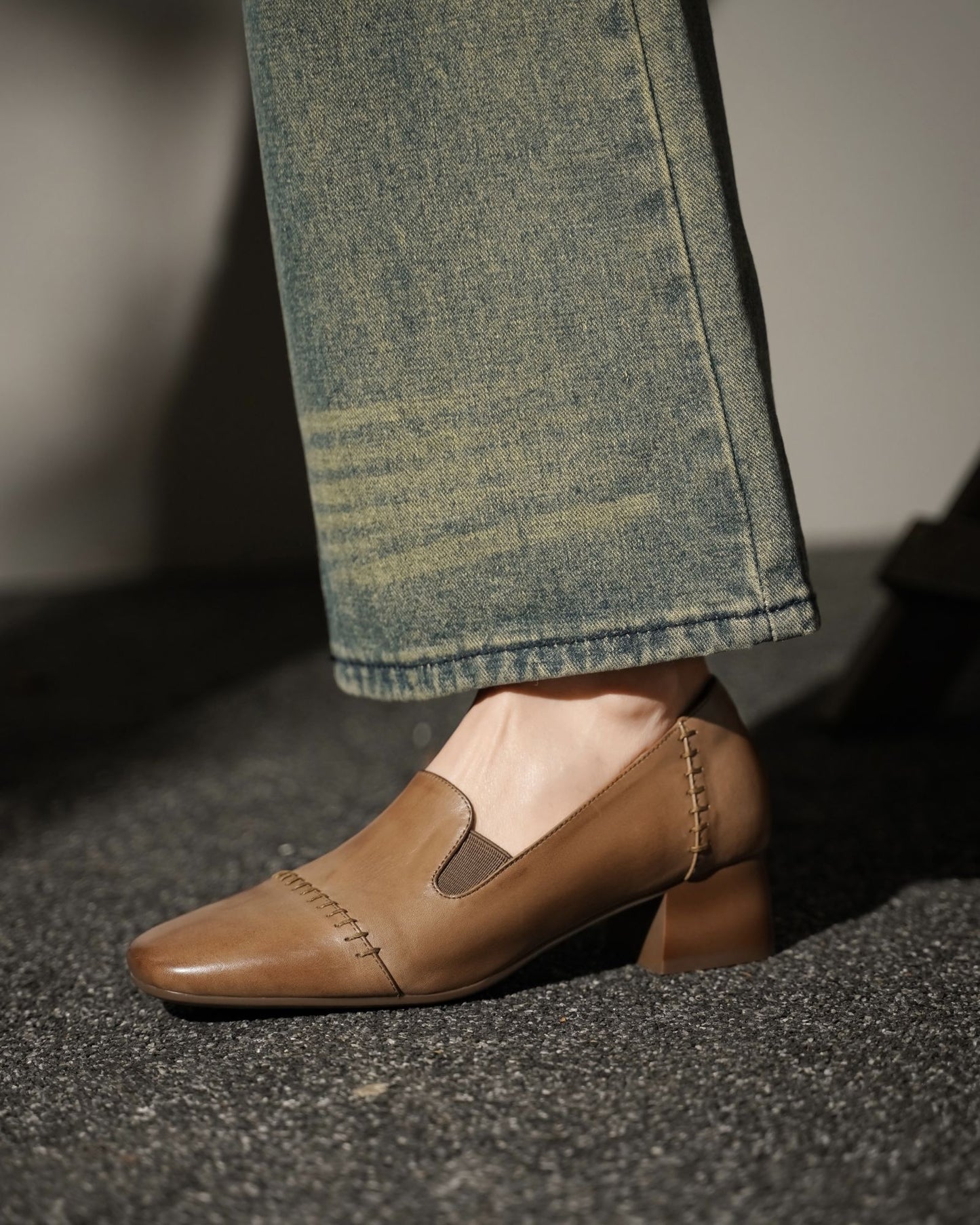 Fori - Stitching Leather Loafers