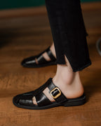 Gala-flat-leather-slides-black-model