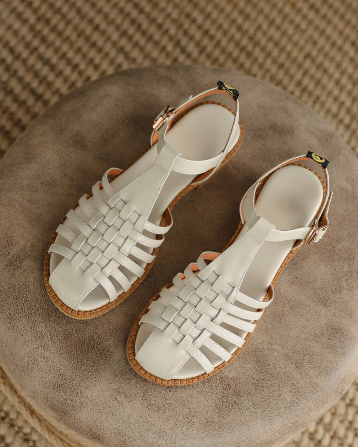 Woven clearance white sandals