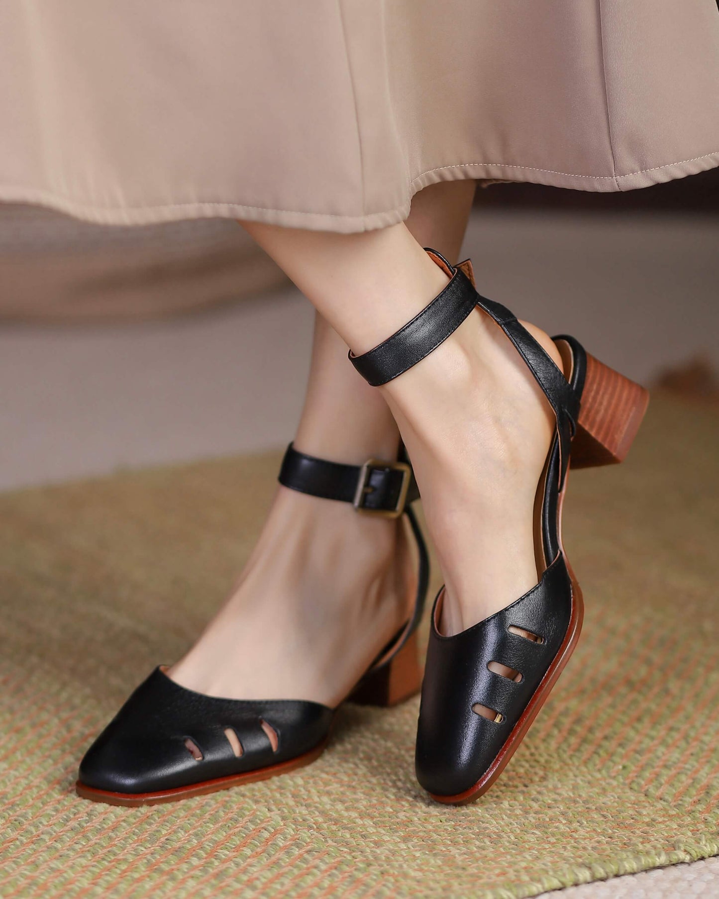 Kala-black-leather-ankle-strap-heels-model-2