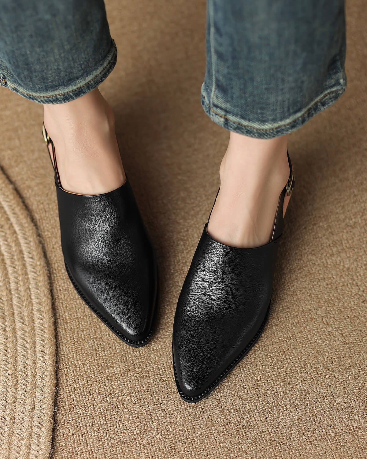 Black slingback outlet loafers