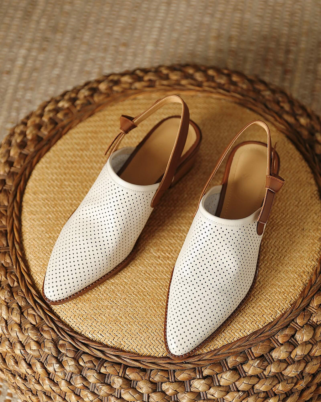 Kina - Slingbacks en cuir perforé