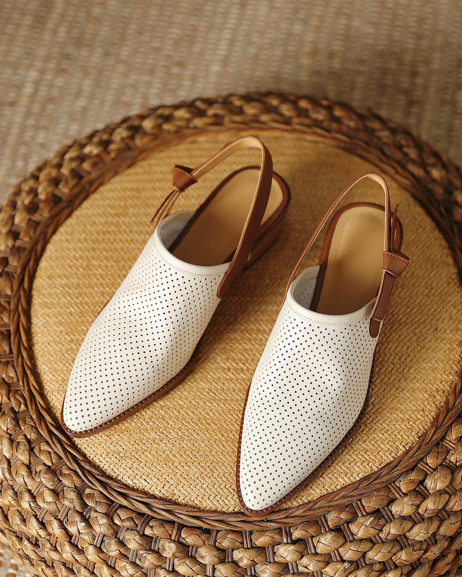 Kina - Slingbacks en cuir perforé