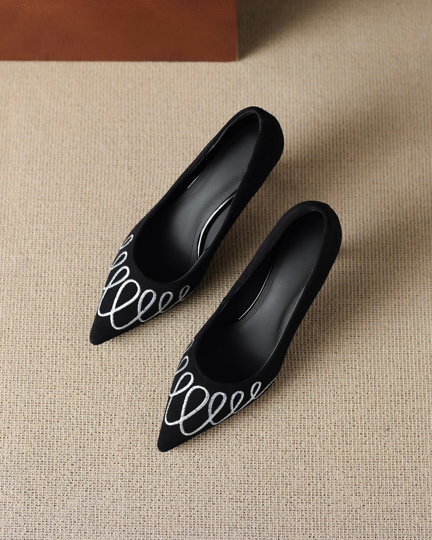 Laita - Embroidery Suede Heels