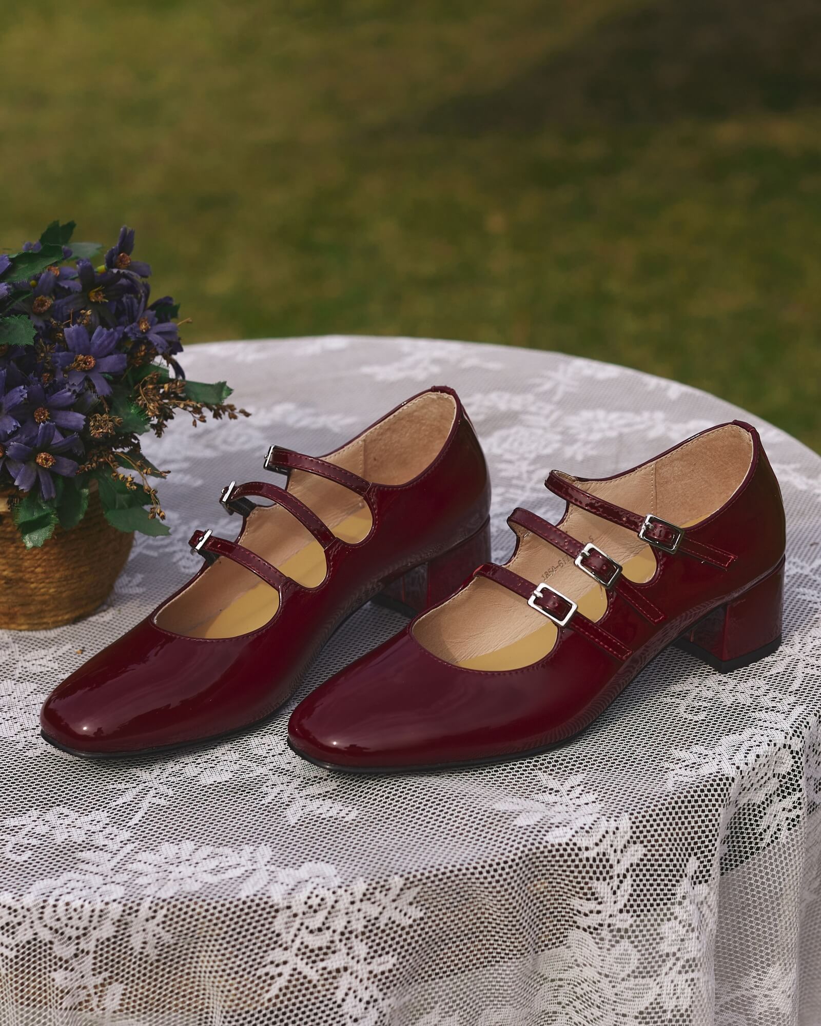 DÔEN Suede red MARY JANE Shoes Slippers 37.5 38 Size 5 NEW in box Leather |  eBay