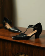 Latu - T Strap Horsehide Pumps