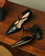 Latu - T Strap Horsehide Pumps