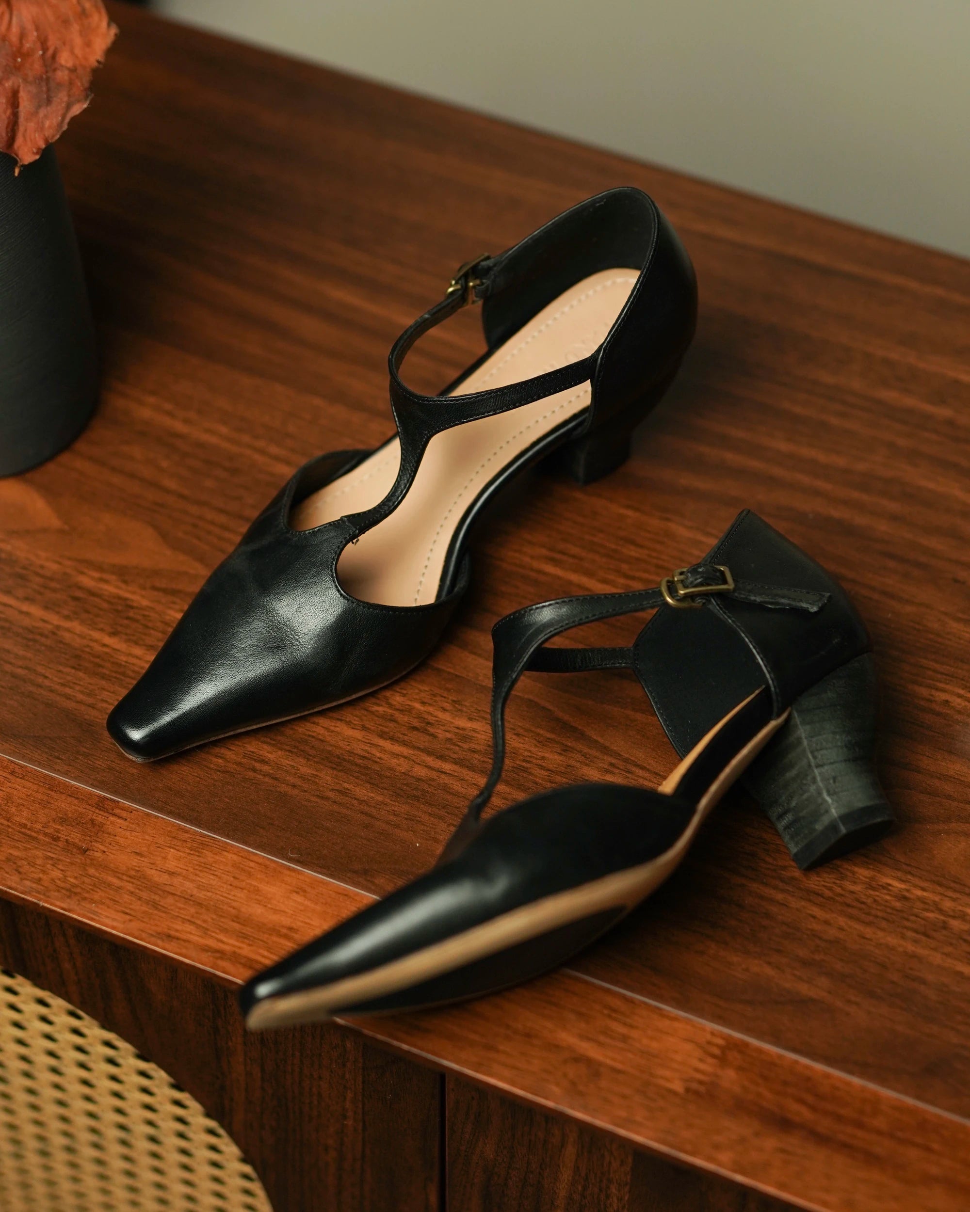 Latu - T Strap Horsehide Pumps