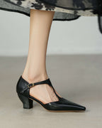 Latu - T Strap Horsehide Pumps