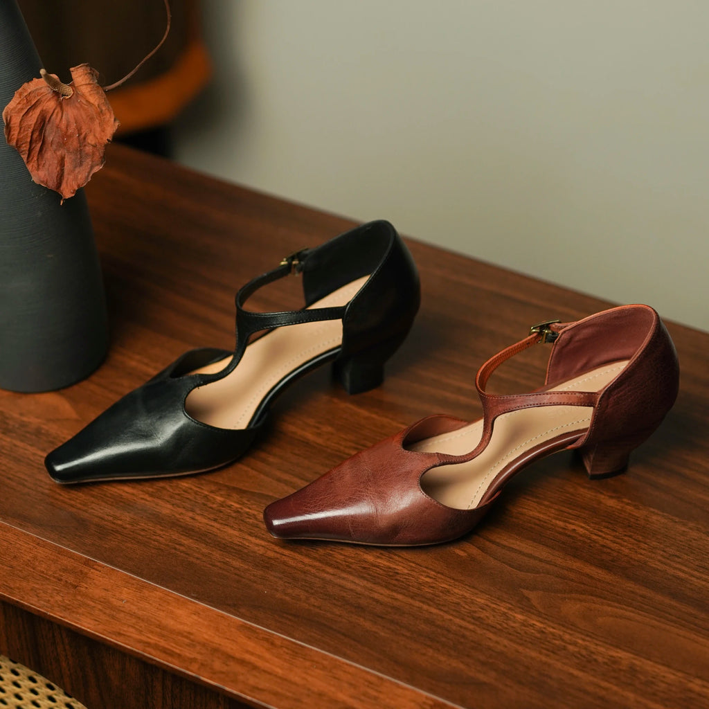 Latu - T Strap Horsehide Pumps